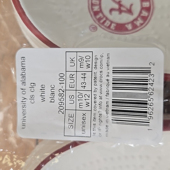 NIP Crocs University of Alabama Clogs Men's Size 10 - Picture 9 of 10